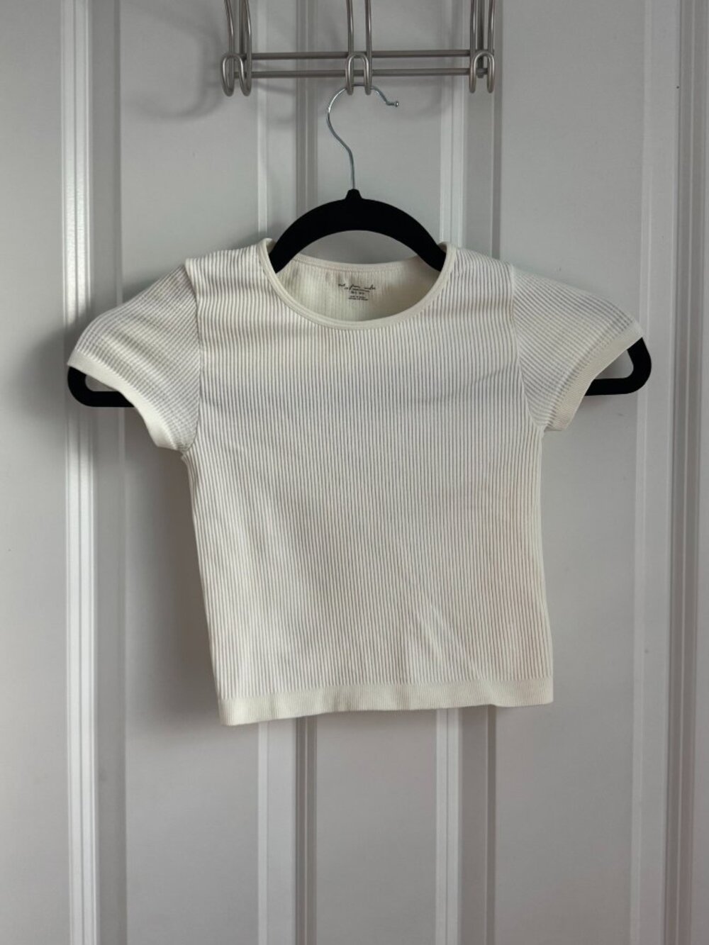 Urban Outfitters White Ribbed T-shirt Size XS/S
